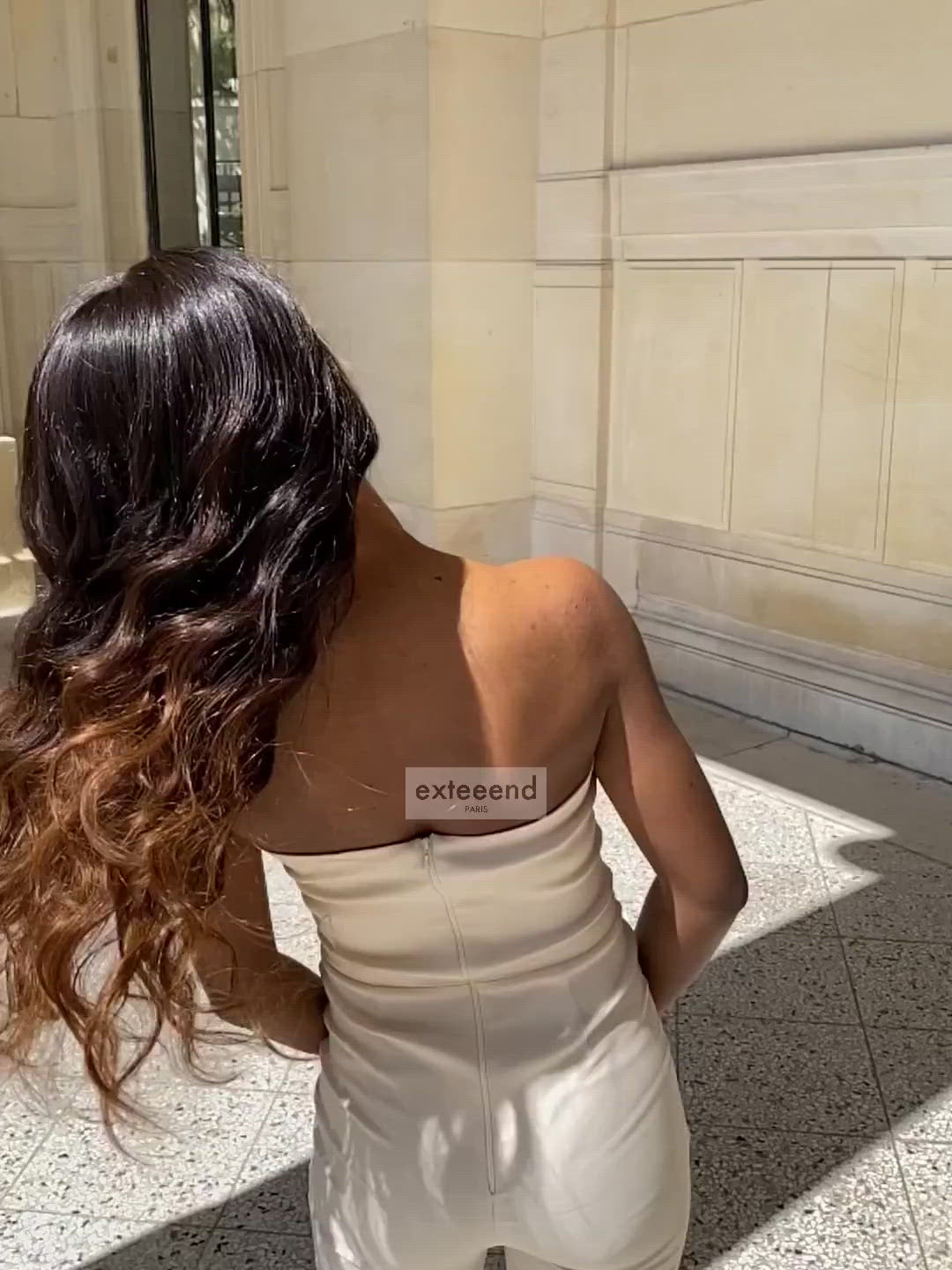 Perruque femme Mia Brown ondulée longue ombrée marron lace wig lace front lace frontal invisible cheveux naturels virgin hair pose sans colle ni gel glueless Exteeend Paris