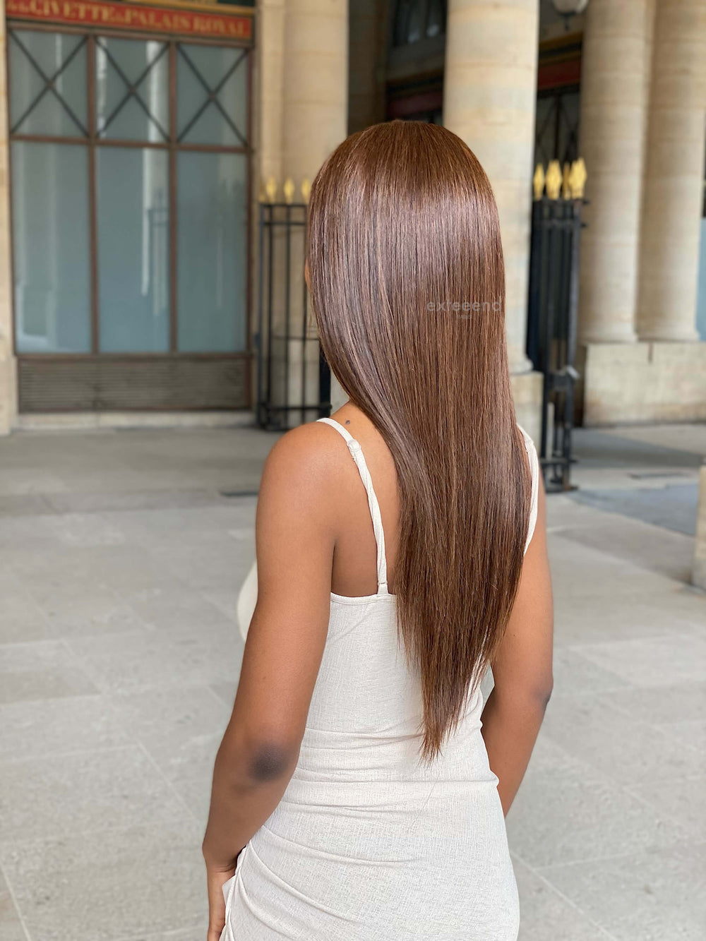 Perruque femme marron carla lacewig frontal indétectable virgin hair pose sans colle ni gel glueless Exteeend Paris