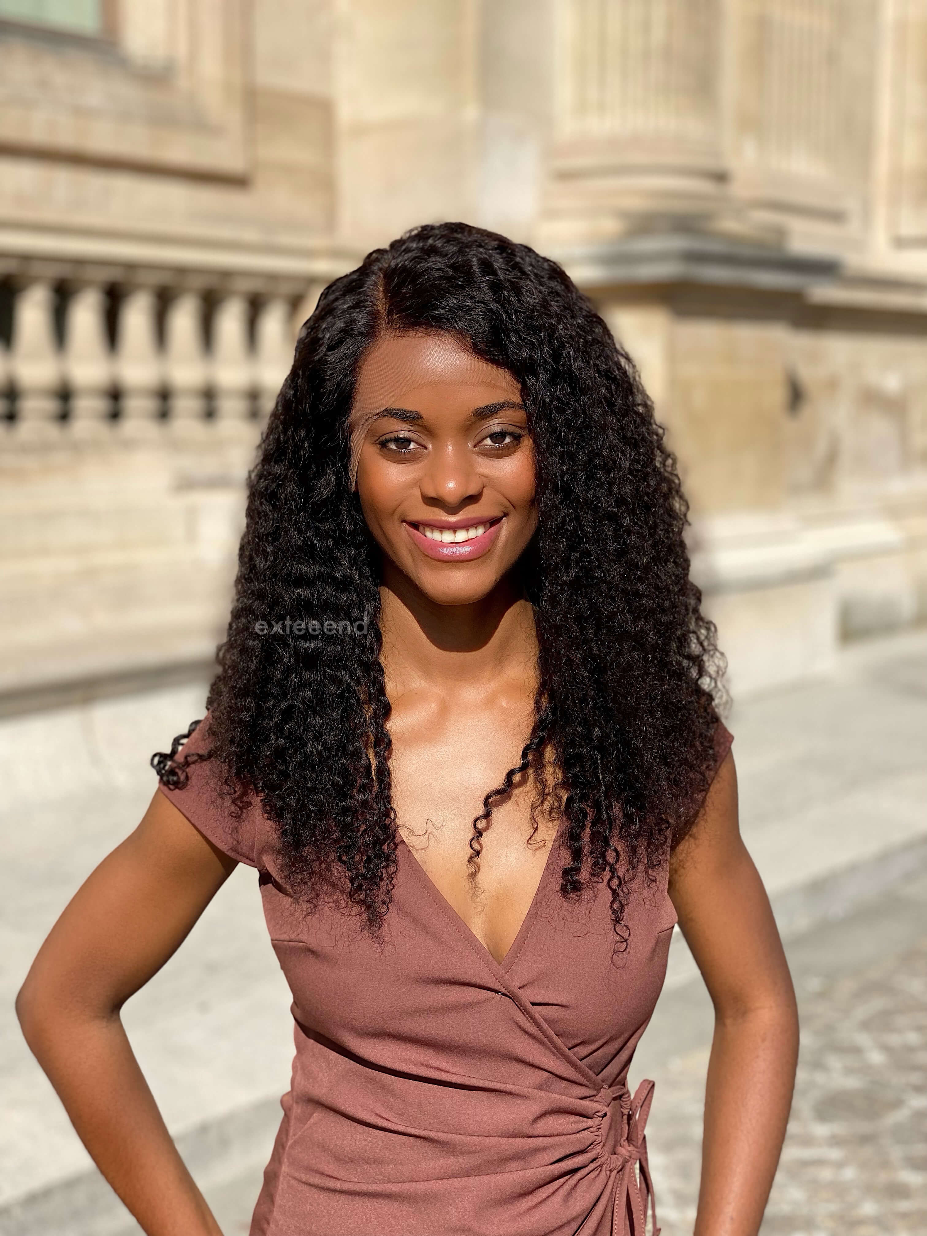 Perruque naturelle invisible Lace Wig pour femme Perruques Exteeend