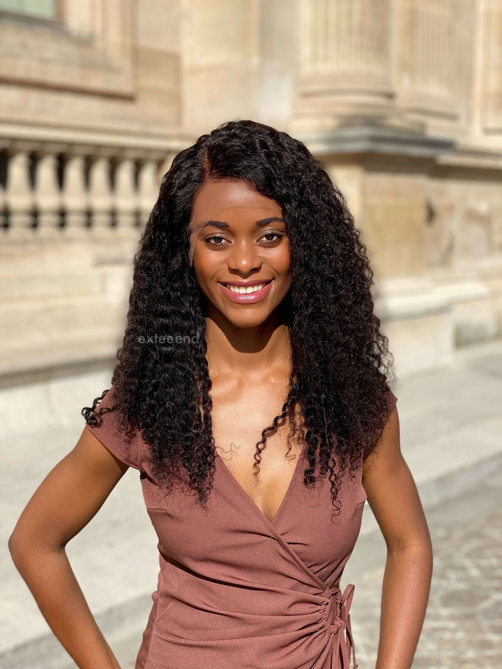 Perruque femme Tina bouclée kinky lace wig lace front lace frontal invisible cheveux naturels virgin hair pose sans colle ni gel glueless Exteeend Paris